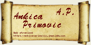 Ankica Primović vizit kartica